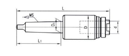 Чертеж Резьбонарезной патрон J4124 (M12-M24) КМ3