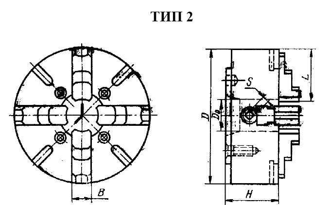 Креслення Токарний патрон 7103-0045, 4x/d250 мм/на 6 умовний конус, Борисоглебск