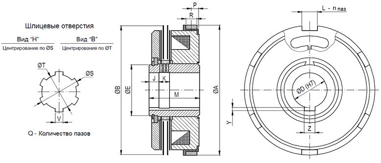 Чертеж Электромагнитная муфта ЭТМ 112-1А, Польша