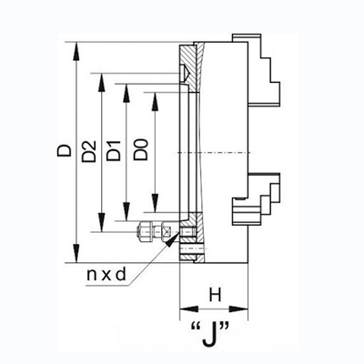 Чертеж Токарный патрон 250 мм на 6 конус, клинореечный, ПР-250.65.J6