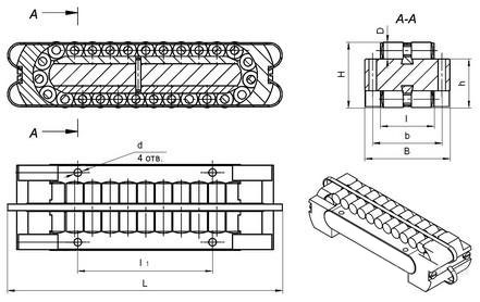 Роликовые опоры РОД 101, 102, 103 чертеж